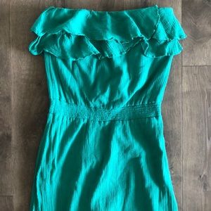 Banana Republic teal maxi strapless dress SZ 4